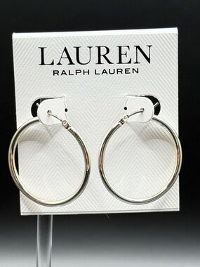 Lauren Ralph Lauren Silver-Tone Hoop Earrings